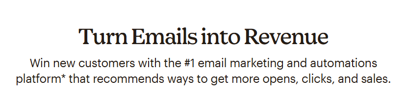 Screenshot from Mailchimp